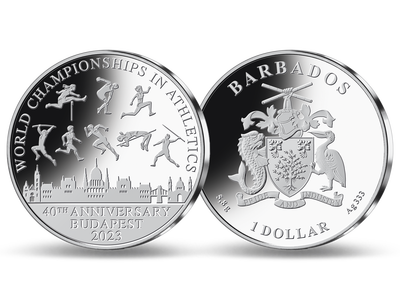 Die erste Jubiläums-Silbermünze zur Leichtathletik-WM 2023 in Budapest!
